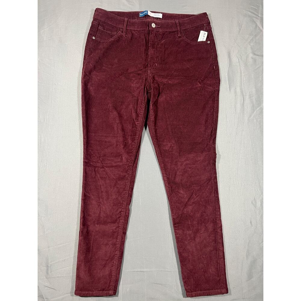 Old Navy Rockstar Super Skinny Corduroy Pants Womens 16 High Rise Red